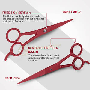 Las mejores tijeras de corte de pelo de peluquero de acero inoxidable/Tijeras punta afilada hoja recta para uso en salón - Product Image 3