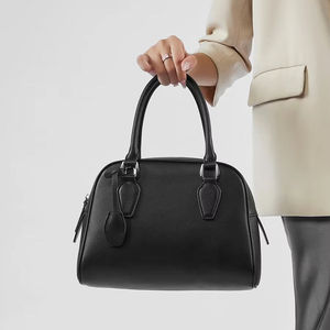 Precio de fábrica al por mayor Bolso de mujer Primera capa de cuero genuino Bolso Boston Cremallera Simple Moda Señoras - Product Image 5