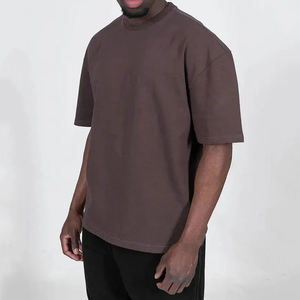 Venta al por mayor 100% algodón de los hombres camisetas de gran tamaño de ajuste suelto de calidad en blanco liso de algodón impreso camisetas de gran tamaño - Product Image 3