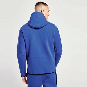OEM Design 69% Cotton 31% Polyester Royal Blue Men <b>Tech</b> Fleece Tracksuit Full Zip Hoodie Joggers Sweatpants Sweatsuit - Product Image 5