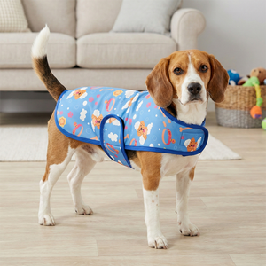 Abrigo para Perro Azul con Estampado de Hueso de Cachorro de Dibujos Animados, Ligero, Cómodo, Duradero, Ropa de Invierno Elegante para Perro - Product Image 2