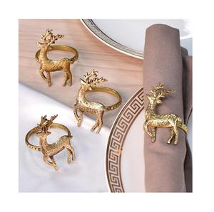 Meilleure vente accessoires de décoration de table rond de serviette qualité supérieure en laiton massif métal rond de serviette Antique renne rond de serviette - Product Image 1