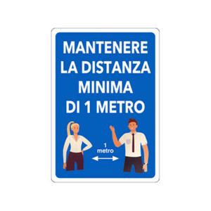 ETIQUETA ADHESIVA 30X20 MANTENERE DISTANZA MÍNIMA DE 1MT - Product Image 1
