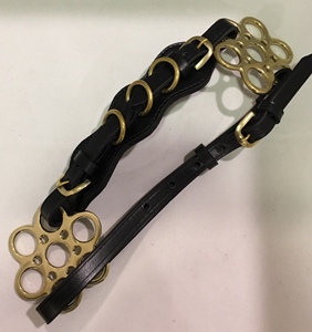 Broca para montar a caballo Hackamore Bitless de cuero original personalizable con vástagos de acero inoxidable negro marrón para producto ecuestre - Product Image 4