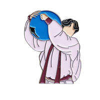 Pins en émail dur plaqué, personnalisés en usine, tendance, à thème anime et dessin animé, avec paillettes, badges métalliques écologiques, collection pour la mode jeunesse coréenne