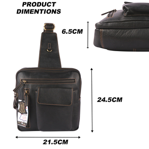 Sac de voyage en cuir véritable pour hommes, fermeture à glissière, style tendance - Product Image 6