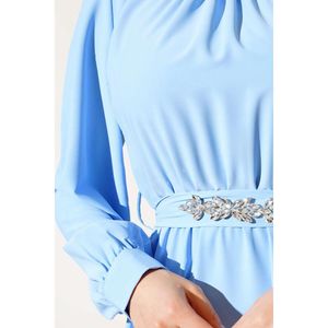 Vestido con cinturón azul - Product Image 4