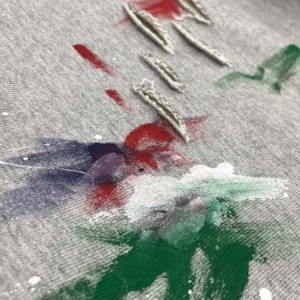 เสื้อฮู้ดดี้วินเทจทรงโอเวอร์ไซส์แบบซิป ผู้ชาย ผ้าฝ้ายผสมโพลีเอสเตอร์ แต่งขาด กระเป๋าจิงโจ้ ผ้าเฟรนช์เทอร์รี่ ลุคดิสเทรส - Product Image 3