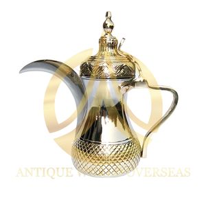 Hecho a mano al por mayor Metal Dallah Color dorado Latón Hecho Dallah Martillado Diseño Brillante Pulido Suministros de diseño ventajosos - Product Image 3