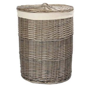 Panier à linge doublé de coton blanc antique paniers de rangement pliables au design moderne pour armoire de salle de bain en tissu fer plastique - Product Image 3