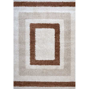 Alfombra de Yute para Sala de Estar, Modelo Moodi Shaggy Cream/Terra Slatefern, Fabricada a Máquina, Marca Netline Home - Product Image 1