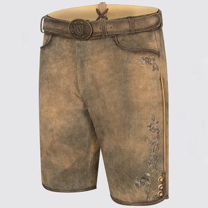 Vintage Cowhide Suede Lederhosen | Traditional German Leather Pants | Custom Oktoberfest <b>Shorts</b> for Men - Product Image 4
