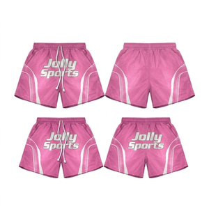 Shorts cortavientos para mujer, 145 GSM, microfibra de poliéster, beige y marrón, panel lateral con estrella, logotipo sublimado, shorts personalizados para mujer - Product Image 5