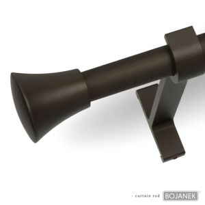 Barra de Cortina Individual BOJANEK de 19 mm, Acero al Carbono, Estilo Tradicional, Diferentes Longitudes, Diferentes Adornos, Colores, Fácil Personalización - Product Image 2