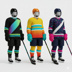 Prix de gros Uniforme de hockey sur glace Service OEM Respirant Meilleure arrivée Fabrication en usine Ensemble de maillot et de pantalon de hockey sur glace - Product Image 3