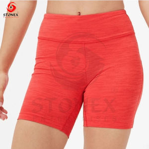 Ropa deportiva para mujer, pantalones cortos de cintura sólida con Logo teñido anudado sin costuras, elásticos, transpirables, de secado rápido, para entrenamiento - Product Image 3