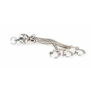 Pendentif triple croissant de lune et étoile en argent plaqué 925 avec pompon, composants et accessoires pour la fabrication de colliers - Product Image 2