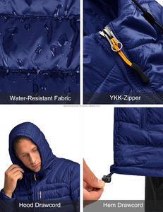 Venta al por mayor de los hombres de la chaqueta de plumón Packable Puffer Chaqueta resistente al agua con capucha aislada ligera al aire libre - Product Image 5