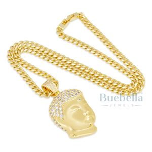 Collar de Buda despierto de plata de ley para hombres, cadena ostentosa de Hip Hop, ropa de calle de lujo, colgante de joyería de moda - Product Image 3