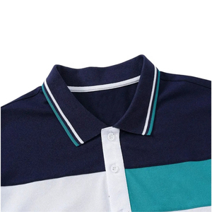 Camiseta Deportiva Casual de Manga Corta para Hombre, Color Azul Marino, Bordada, de Secado Rápido, Tejido de Punto - Product Image 3