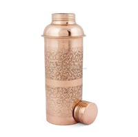 Ancienne bouteille en cuivre antique gravée à la main avec anneau et avantages pour la santé bouteille en cuivre de stockage de boissons énergisantes