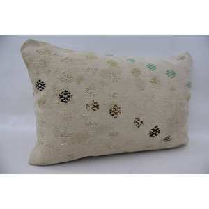 Oreiller en laine patchwork floral Kantha 16x24 pouces Coussin beige Coussin décoratif tissé et brodé Vintage Square Print - Product Image 2