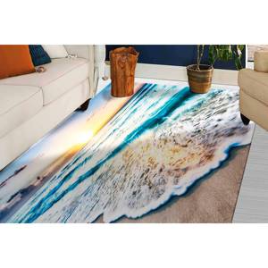 Alfombra Estampada con Diseño de Atardecer y Océano - Decoración Costera para Entrada y Oficina, Alfombra de Terciopelo - Product Image 5