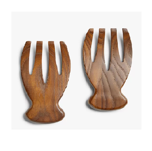 Salade artisanale en bois, service à la main, griffes de serveur de salade, Design élégant, mains de salade en bois d'acacia - Product Image 6