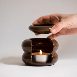 Lámpara de Perfume de Cerámica, Aromaterapia, Difusor de Aceites Esenciales, Calentador de Velas Eléctrico/No Eléctrico, Hecho a Mano, Ecológico, para el Hogar - Product Image 1