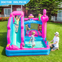 Château gonflable multifonctionnel pour enfants avec toboggan, points de renforcement renforcés, souffleur inclus, pour l'extérieur familial