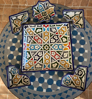 Ensemble d'apéritif en céramique peint à la main marocain coloré décoration de la maison d'apéritif marocain, servant à la main personnalisé Handpai