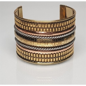 A Z CRAFTS Bracelet large en laiton fait main, unisexe, écologique, tendance, aspect antique, bijou de poignet statement - Product Image 4