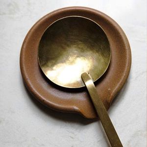 For Kitchen Hammered Copper Spoon Rest and Utensils Holder for <b>Spatulas</b> Spoons Tongs & More Made in India - Product Image 2