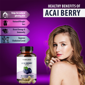 Meilleure vente 100% Capsules d'extrait de baies d'açai naturelles qualité soutien immunitaire à base de plantes culture sauvage emballage de bouteille en gros - Product Image 2