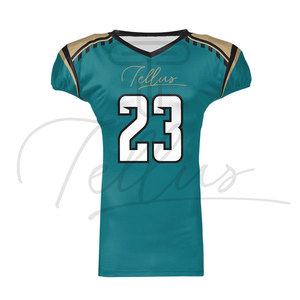 Uniforme de football américain personnalisé en gros - Manches courtes, design imprimé, logo personnalisé de haute qualité et nom de l'équipe, 100% polyester - Product Image 6