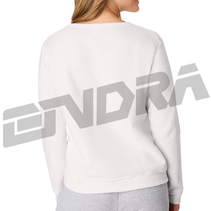 Sudadera clásica blanca para mujer, tela suave y transpirable, corte holgado, estilo casual urbano, uso diario, cómoda, moderna, para todas las estaciones. - Product Image 3