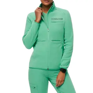 OEM y ODM Enfermería Scrubs Chaquetas Reutilizable Hospital de invierno Spandex Uniformes Plus Size Fleece Jacket