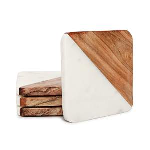 Ensemble de sous-verres décoratifs en bois, porte-boissons ronds en bois naturel faits à la main pour la cuisine, la table à manger, les cafés - Product Image 3