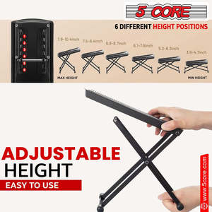 5Core Guitar Foot <b>Stool</b> <b>Height</b> <b>Adjustable</b> Folding Leg Rest Classical Footrest - Product Image 3