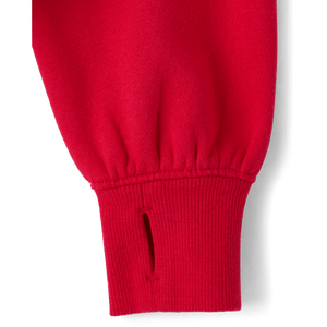 เสื้อฮู้ดผ้าฟลีซพรีเมียมสำหรับผู้หญิง ดีไซน์ซิปสีแดงเข้ม แต่งลายสวยงาม เสื้อกันหนาวมีฮู้ดสำหรับผู้หญิง รุ่น Tcp X Hello - Product Image 4