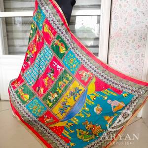 Nouveau Fantaisie À La Main Broderie Miroir Travail Pakistanais Soie Dupattas Bohème Broderie À La Main Coloré Dupattas Pour Les Femmes Vêtements - Product Image 1