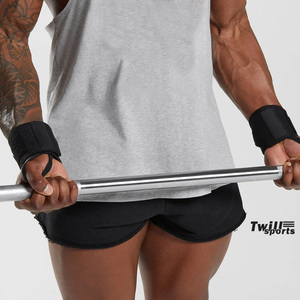 Paire de sangles de musculation antidérapantes en cuir et coton pour fitness, musculation, dynamophilie, logo personnalisable - Product Image 2