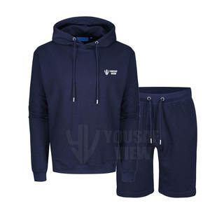 Conjunto de Ropa para Hombre de Dos Piezas Personalizable OEM, Talla Grande, Sudadera con Estampado y Pantalones Cortos, Estilo Casual para Verano, 100% Algodón - Product Image 1