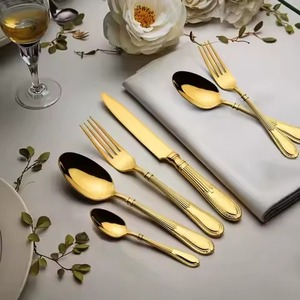 Juego de Cubiertos de Metal de Alta Calidad con Mango de Diseño, Cubiertos de Acero Inoxidable, Utensilios de Mesa - Product Image 5