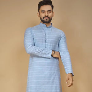 Premium Male Adult Soft Cotton Kurta Diseño de tejido de seda formal para fiestas y bodas - Product Image 1