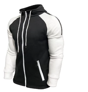ชุดกีฬาผู้ชายแบบมีฮู้ด ซิป สำหรับฤดูใบไม้ร่วงและฤดูหนาว  แบบสองชิ้น เสื้อ+กางเกง  ชุดลำลอง  ผ้าฝ้าย 100% ระบายอากาศได้ดี เป็นมิตรกับสิ่งแวดล้อม  ผ้าฟลีซ - Product Image 1