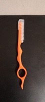 Rasoir professionnel à lame unique en acier inoxydable avec anneau de maintien et manche en plastique |   Produit de coiffure pour le visage en salon