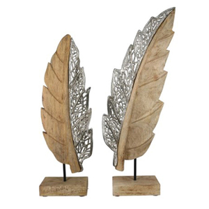 Sculpture moderne exquise en métal et bois, artisanat traditionnel, élégance artisanale, écologique pour une décoration intérieure luxueuse - Product Image 1