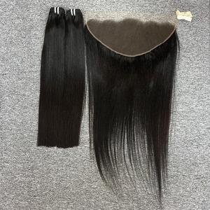 Extensiones de cabello de Color claro virgen 100% más vendidas, trama Frontal de onda Natural, cabello crudo de alta calidad de un donante - Product Image 1