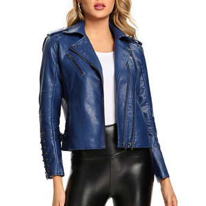 Chaqueta de Motociclista para Mujer, Tela Suave, Corte Elegante, Ajuste Cómodo para Ropa de Calle, Uso Diario y Moda Casual - Product Image 1